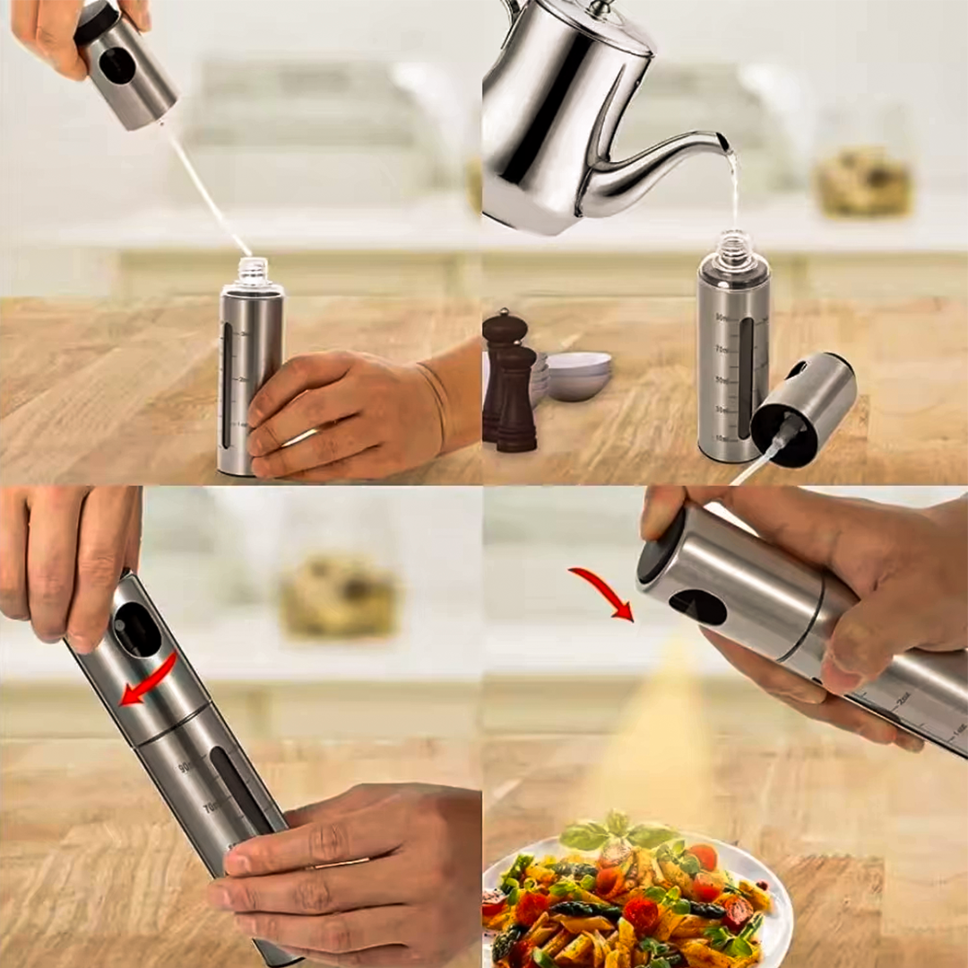 Spray de Óleo em Aço Inoxidável – Controle e Praticidade para Suas Receitas