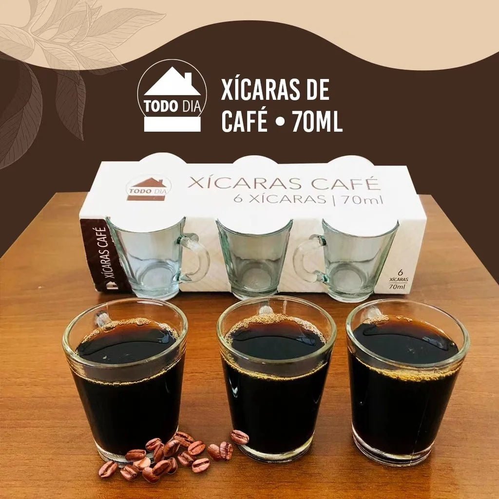 Conjunto de 6 Xícaras de Vidro para Café e Chá - Feito Em Casa - Feito em Casa